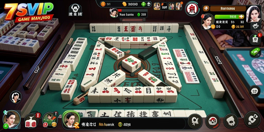 Tampilan gameplay Mahjong yang memukau dan menarik.
