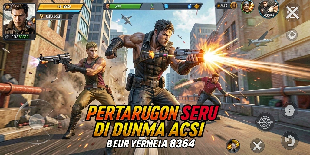 Screenshot menunjukkan aksi intens dalam game 8364.