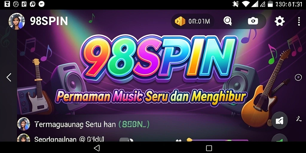 Gameplay seru di 98SPIN menampilkan aksi interaktif dengan lagu-lagu favorit.