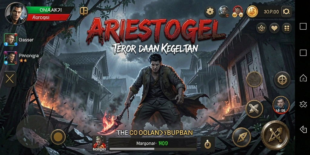 Screenshot gameplay ARIESTOGEL menunjukkan suasana yang mencekam dan menegangkan.