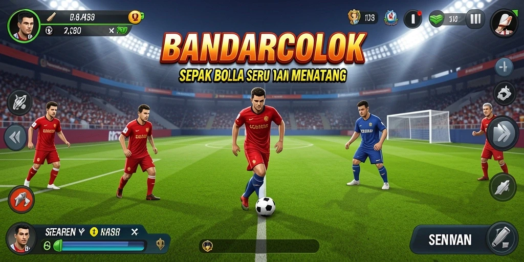 Tampilan aksi mendebarkan di lapangan sepak bola.