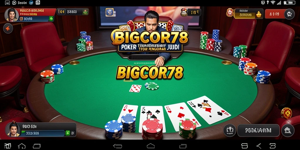 Screenshot gameplay BIGCOR78 yang menampilkan aksi seru poker.