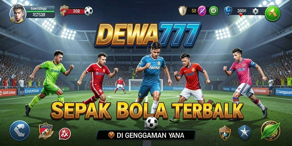 Screenshot gameplay DEWA777 dengan aksi sepak bola yang mendebarkan.