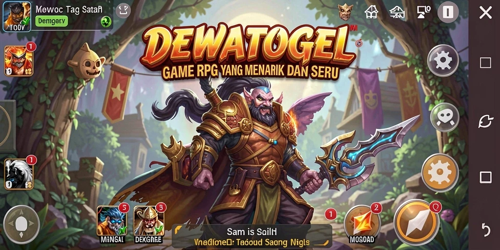Tampilan menakjubkan dari gameplay RPG DEWATOGEL yang penuh aksi.
