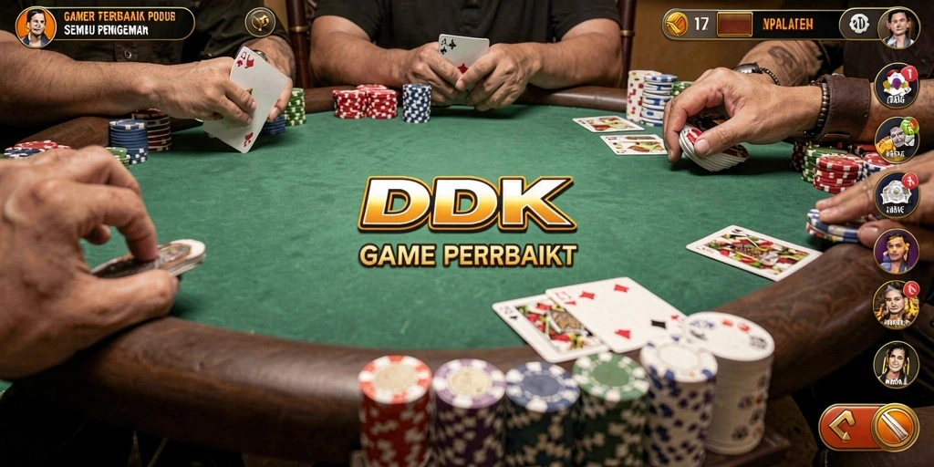 Tampilan gameplay DKK menampilkan aksi Poker yang mendebarkan.