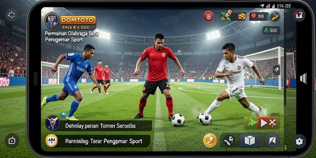 Tampilan gameplay seru dari DOMTOTO dengan aksi olahraga menarik.