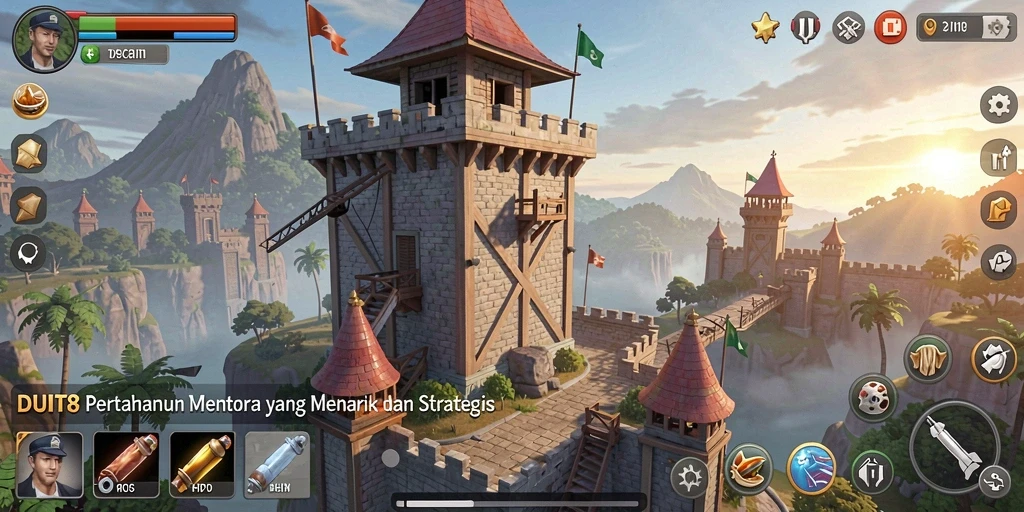 Screenshot gameplay menakjubkan dari DUIT8 Tower Defense.