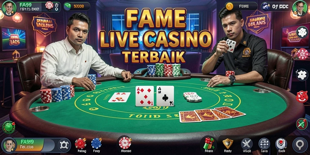 Gambaran gameplay Live Casino yang mendebarkan di FA99 dengan dealer profesional.