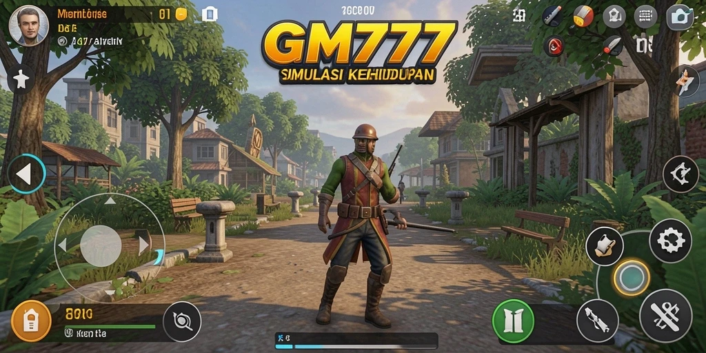 Tampilan gameplay memukau dalam GM777 yang menawarkan simulasi interaktif.