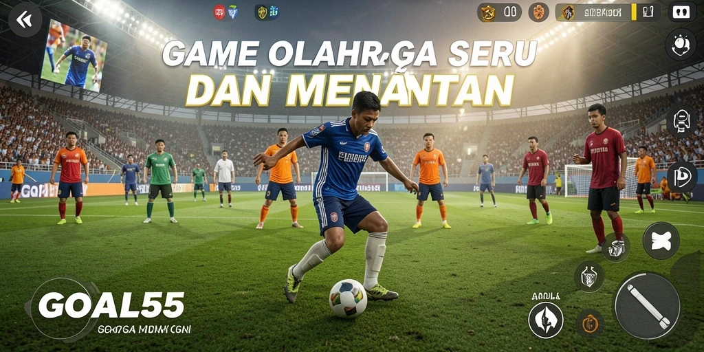 Tampilan gameplay seru dari GOAL55 dengan aksi olahraga yang intens.