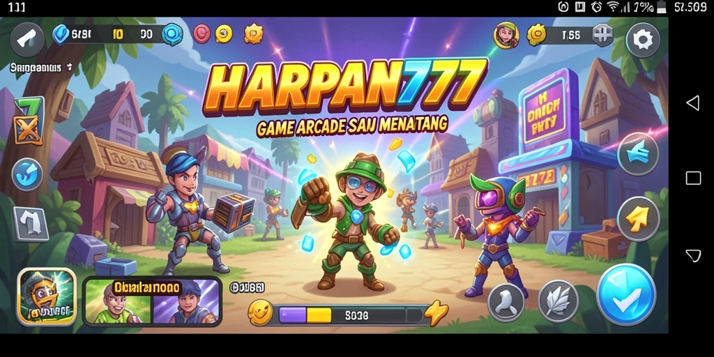 Tangkapan layar utama HARAPAN777 menampilkan aksi seru dalam gameplay arcade.