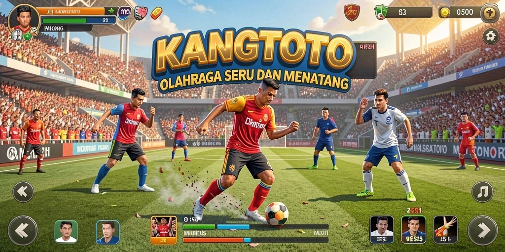 Screenshot KANGTOTO menampilkan aksi seru dalam pertandingan olahraga.