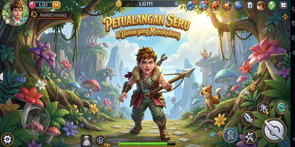 Tangkapan layar dari gameplay LG111 yang penuh petualangan.