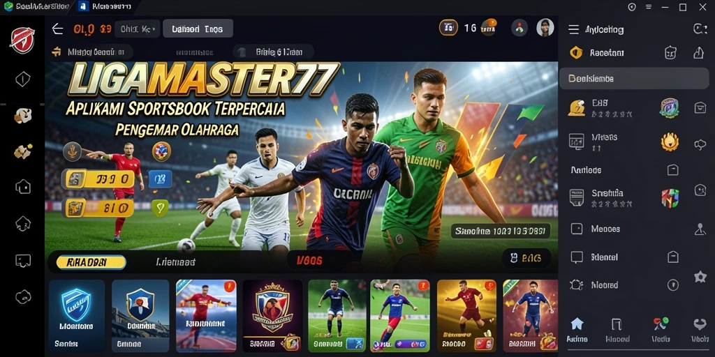 Screenshot utama LIGAMASTER77 menampilkan gameplay taruhan olahraga yang menarik.