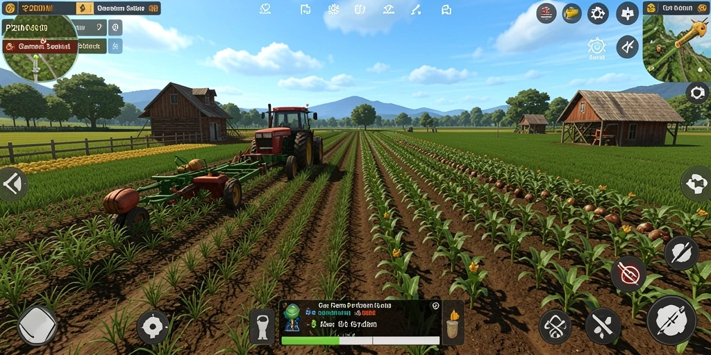 Tangkapan layar menunjukkan gameplay seru saat bertani di P200M.