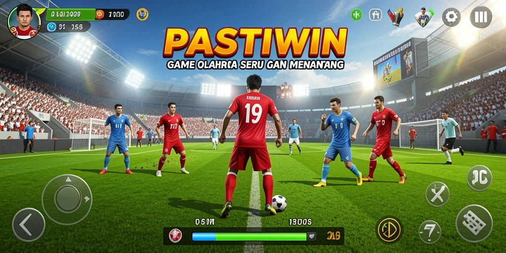 Tangkapan layar PASTIWIN menunjukkan aksi seru dalam pertandingan olahraga.