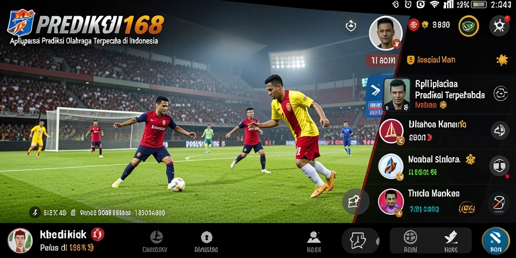 Screenshot PREDIKSI168 menampilkan tampilan antarmuka aplikasi prediksi olahraga.