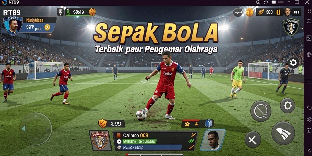 Tampilan gameplay sepak bola yang menarik dan mendebarkan di RT99.