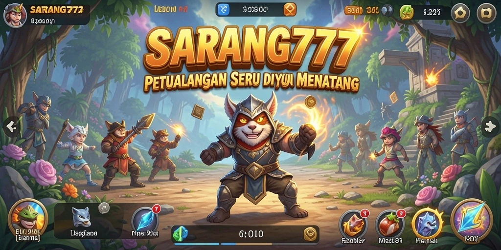 Screenshot gameplay SARANG777 menunjukkan aksi petualangan yang menegangkan.