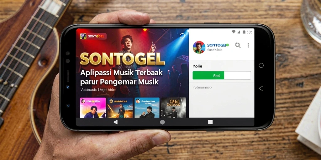 Screenshot menunjukkan antarmuka yang menarik dari SONTOGEL saat bermain musik.