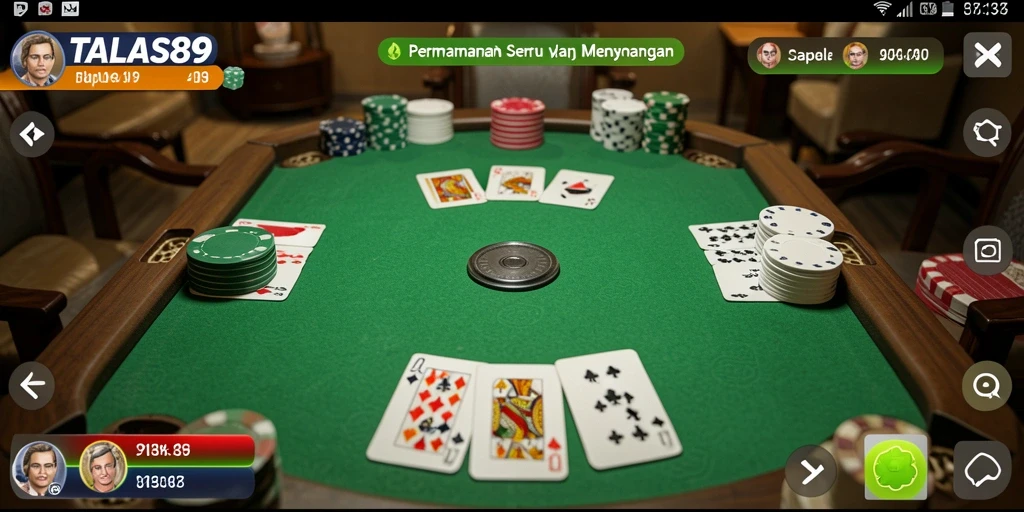 Tampilan gameplay seru TALAS89 dalam permainan Gaple.